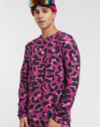 Asos 4505 Ski Base Layer Top In Animal Print-pink