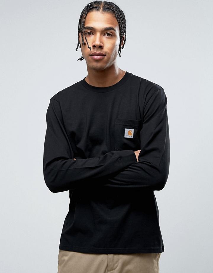 Carhartt Wip Long Sleeve Pocket Regular Fit T-shirt - Black