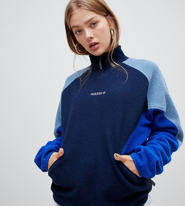Adidas Eqt Polar Fleece Jumper In Navy - Navy