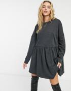 Noisy May Sweat Mini Dress In Black