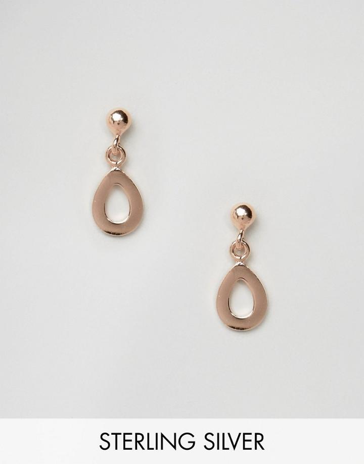 Asos Rose Gold Sterling Silver Tear Drop Stud Earrings - Copper