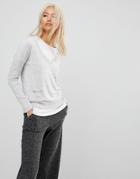 Subtle Luxury Pocket V Neck Sweater - Gray