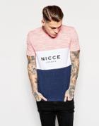 Nicce London Logo T-shirt With Color Panels - Red