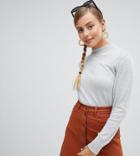 Monki Lightweight High Neck Sweater In Gray