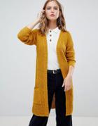 Only Chunky Cable Knit Cardigan - Yellow