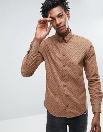 Casual Friday Shirt In Tonal Print - Beige