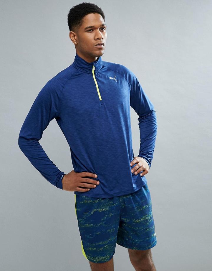 Puma Running 1/4 Zip Sweat In Navy 51501111 - Navy