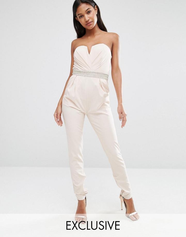 Tfnc Structured Bandeau Jumpsuit - Pink