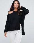 Amy Lynn Sweater With Cut Out Detail - Black