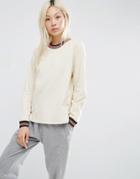 Asos Sweatshirt With Sparkly Tipping - Stone