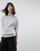 Asos White 100% Cashmere Roll Neck Sweater - Gray