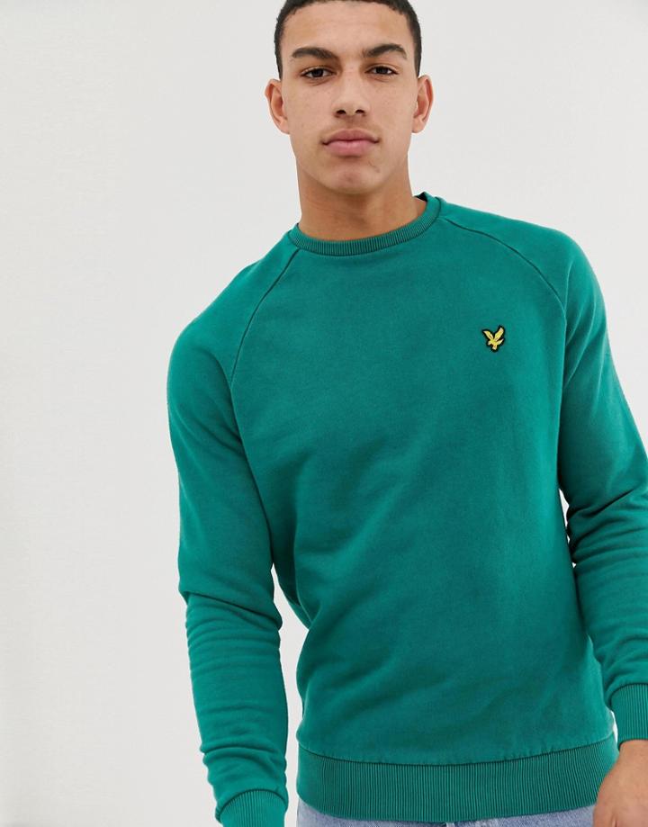 Lyle & Scott Snow Wash Sweat In Green - Green