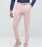 Asos Tall Wedding Skinny Suit Pants In Pink Cross Hatch - Pink