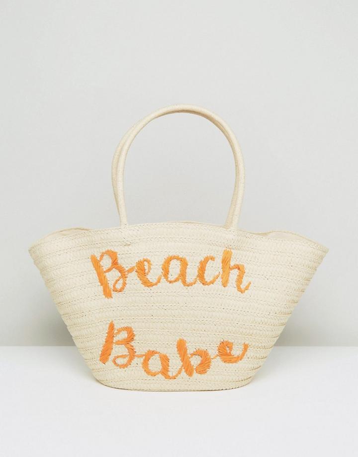 South Beach Embroidered Straw Bag - Multi