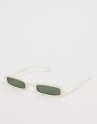 Asos Design Narrow Square Fashion Glasses - White