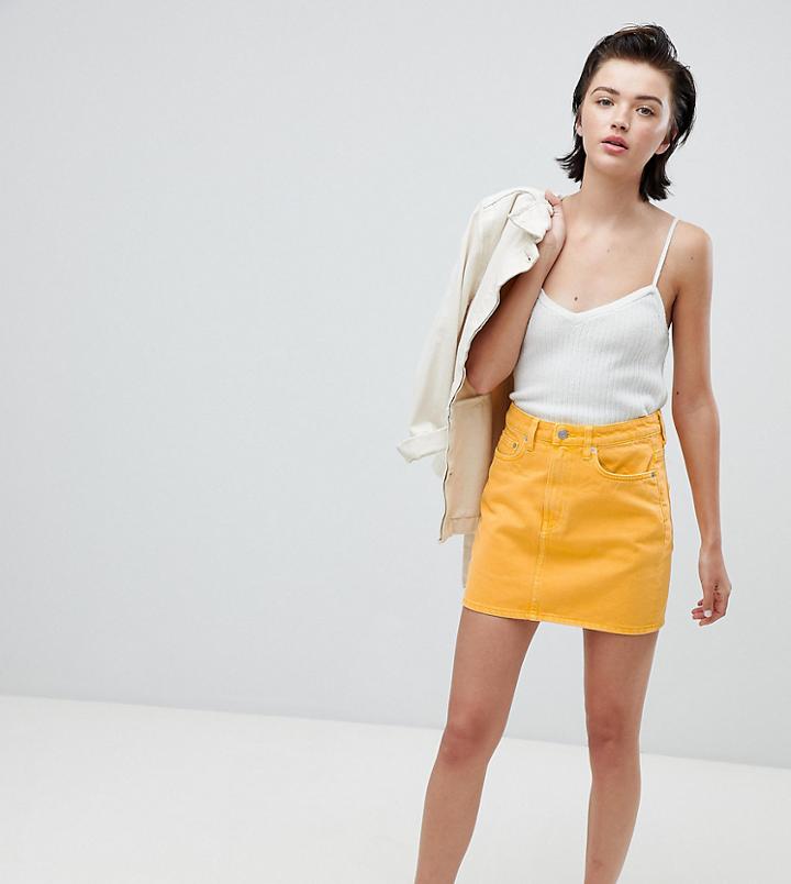 Weekday Wend Denim Mini Skirt In Yellow