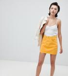 Weekday Wend Denim Mini Skirt In Yellow