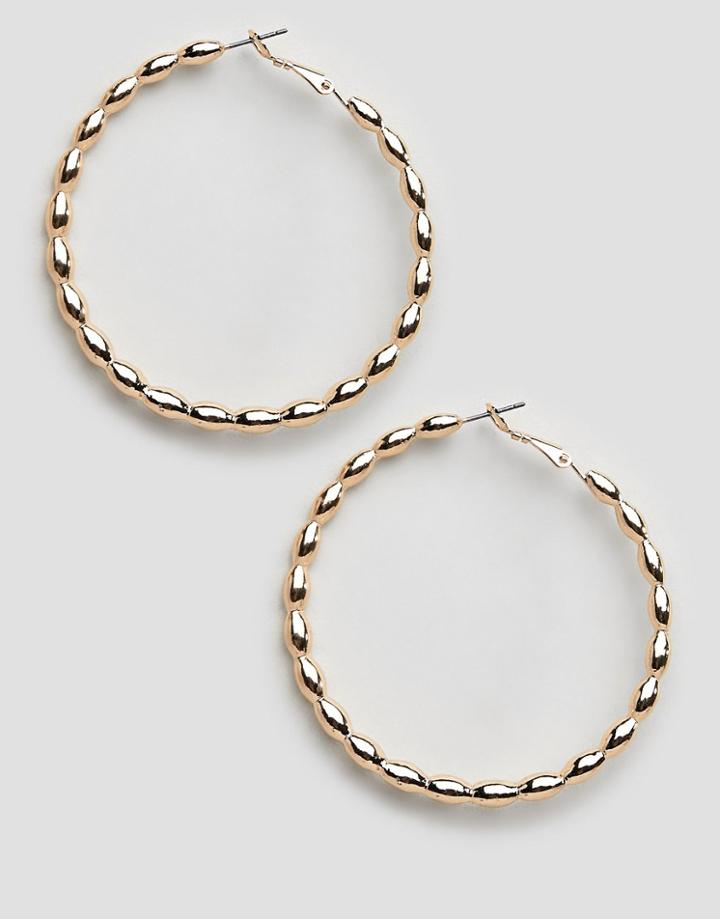 Steve Madden Patterned Hoop Earrings - Gold