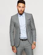 Asos Super Skinny Fit Suit Jacket In Gray - Gray