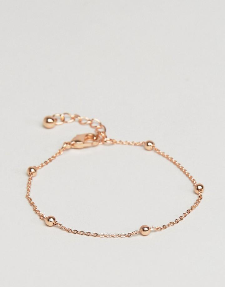 Asos Fine Ball Chain Bracelet - Copper