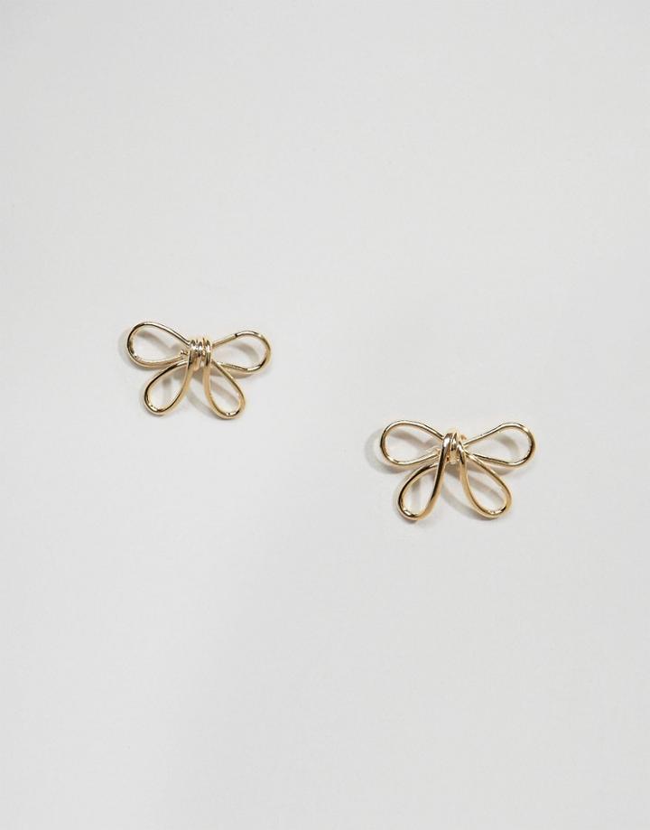 Limited Edition Open Bow Stud Earrings - Gold