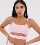 Fashionkilla Tall Going Out Cut Out Crop Top In Rose-pink