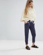 Native Youth Textured Indigo Space Dye Jog Pant - Gray