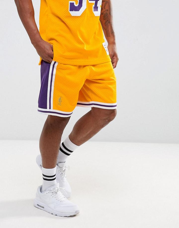 Mitchell & Ness Nba L.a. Lakers Swingman Shorts - Yellow