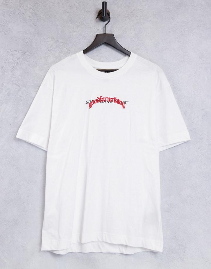 Good For Nothing Oversized T-shirt In White With Overlapped Logo Chest Print