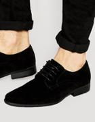 Asos Derby Shoes In Black Faux Suede - Black