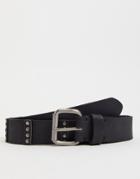 Bolongaro Trevor Studded Leather Belt-black