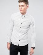 Only & Sons Shirt In All Over Print In Slim Fit - White