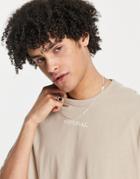 Bershka Oversized T-shirt In Brown - Part Of A Set