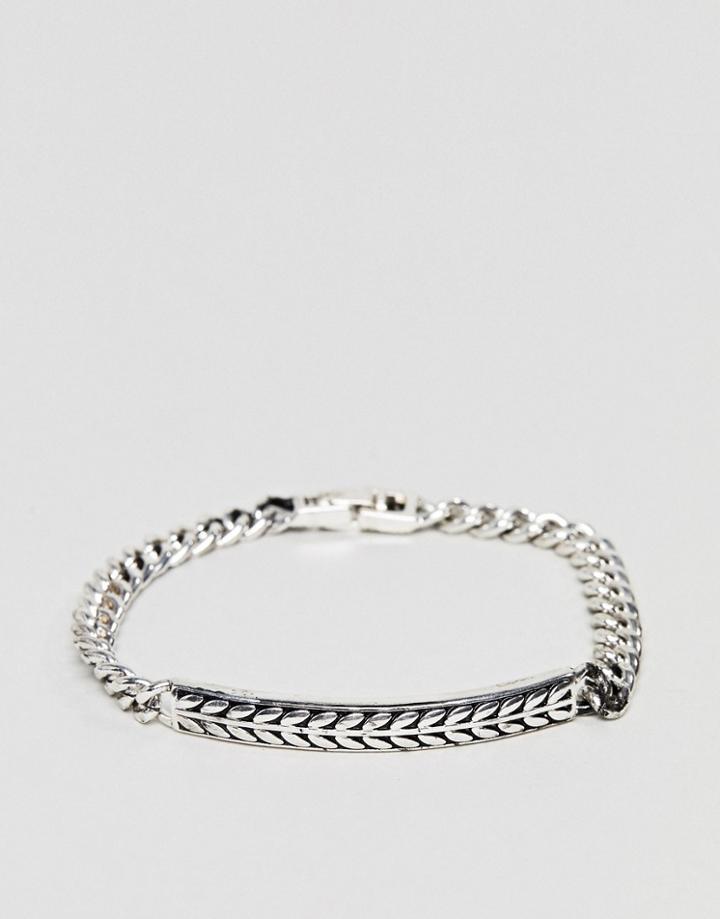 Icon Brand Premium Antique Silver Id Bracelet - Silver