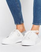 Asos Dion Flatform Lace Up Sneakers - White