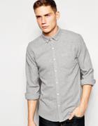 Asos Shirt In Wool Mix With Long Sleeves - Lt Gray