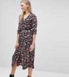 Influence Tall Three Quarter Sleeve Floral Midi Dress - Multi