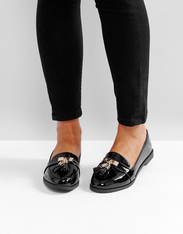 Park Lane Metal Trim Loafers - Black