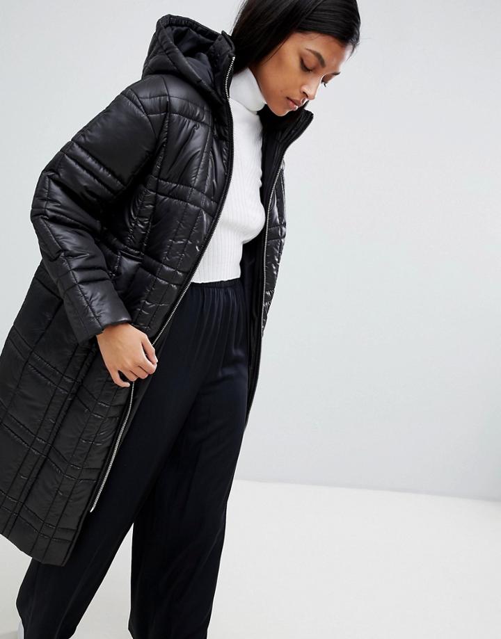 Asos Design Quilted Puffer - Black