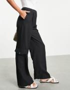 Topshop Straight Leg Utility Pant In Black