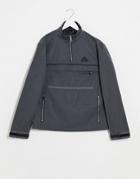 River Island Half Zip Overhead Jacket In Blue-blues