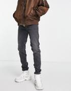 Diesel D-luster Slim Jeans In Washed Black