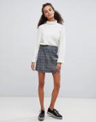 Parisian Check A-line Mini Skirt - Gray