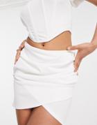 Jaded Rose Fitted Mini Skirt In Ecru - Part Of A Set-white
