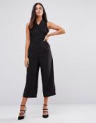 Ax Paris Tailored Culotte Jumpsuit - Black