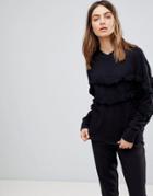 Y.a.s Sweatshirt With Fringing Detail - Black