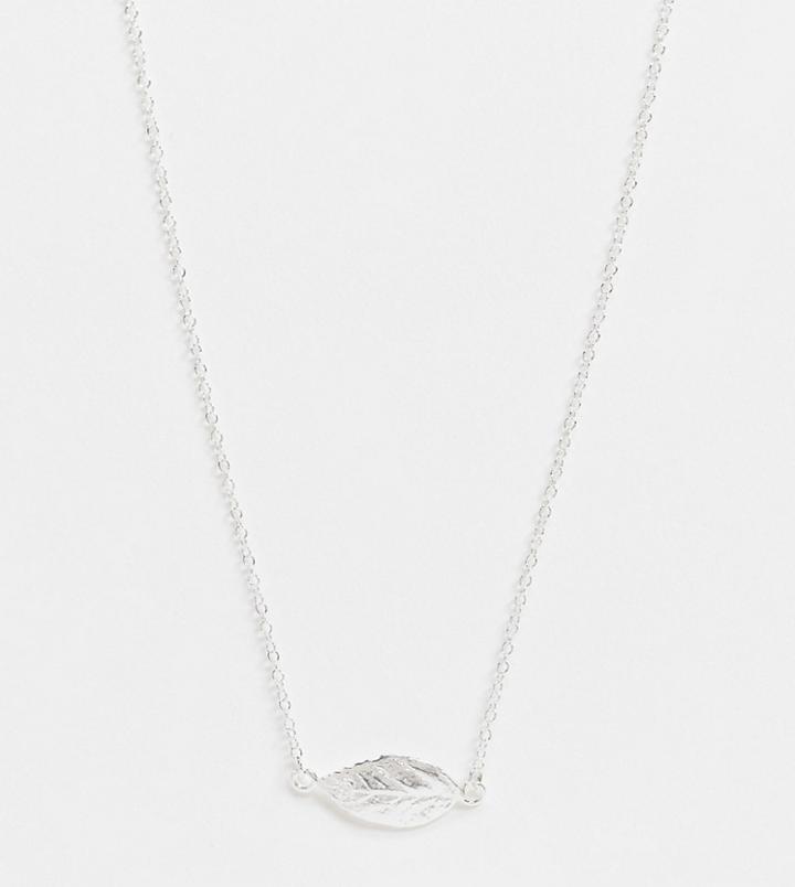 Kingsley Ryan Curve Necklace In Sterling Silver With Feather Pendant
