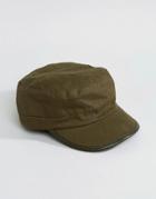 Pretty Green Cotton Railroad Hat In Khaki - Green