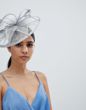 Elegance Fascinator Hat With Pearl Detail - Silver