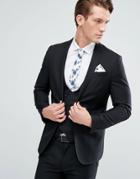 Asos Skinny Suit Jacket In Black 100% Wool - Black